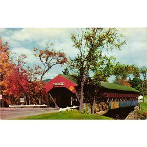 Famous Covered Bridge At Jackson New Hampshire Postcard Travel Souvenir Unposted